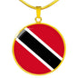 Trinidad And Tobago Flag Necklace Circle Pendant Stainless Steel or 18k Gold 18-22" - Express Your Love Gifts