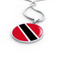 Trinidad And Tobago Flag Necklace Circle Pendant Stainless Steel or 18k Gold 18-22" - Express Your Love Gifts