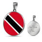 Trinidad And Tobago Flag Necklace Circle Pendant Stainless Steel or 18k Gold 18-22" - Express Your Love Gifts