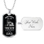 Trucker Dad Dog Tag Stainless Steel or 18k Gold 24" Chain - Express Your Love Gifts