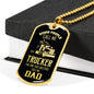 Trucker Dad Dog Tag Stainless Steel or 18k Gold 24" Chain - Express Your Love Gifts