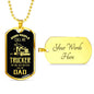Trucker Dad Dog Tag Stainless Steel or 18k Gold 24" Chain - Express Your Love Gifts