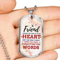 True Friend Necklace Stainless Steel or 18k Gold Dog Tag 24" Chain-Express Your Love Gifts