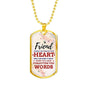 True Friend Necklace Stainless Steel or 18k Gold Dog Tag 24" Chain-Express Your Love Gifts