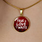True Love Waits Circle Necklace Stainless Steel or 18k Gold 18-22"-Express Your Love Gifts