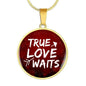 True Love Waits Circle Necklace Stainless Steel or 18k Gold 18-22"-Express Your Love Gifts
