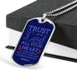Trust God Proverbs 3:5 Necklace Stainless Steel or 18k Gold Dog Tag 24" Chain-Express Your Love Gifts