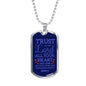 Trust God Proverbs 3:5 Necklace Stainless Steel or 18k Gold Dog Tag 24" Chain-Express Your Love Gifts