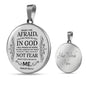 Trust In God Circle Necklace Stainless Steel or 18k Gold 18-22" - Express Your Love Gifts