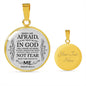 Trust In God Circle Necklace Stainless Steel or 18k Gold 18-22" - Express Your Love Gifts
