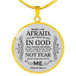 Trust In God Circle Necklace Stainless Steel or 18k Gold 18-22" - Express Your Love Gifts