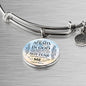 Trust In God Stainless Steel or 18k Gold Circle Bangle Bracelet - Express Your Love Gifts