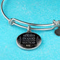 Trust In God Stainless Steel or 18k Gold Circle Bangle Bracelet - Express Your Love Gifts