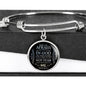 Trust In God Stainless Steel or 18k Gold Circle Bangle Bracelet - Express Your Love Gifts