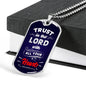 Trust In The Lord Proverbs Necklace Stainless Steel or 18k Gold Dog Tag 24" - Express Your Love Gifts