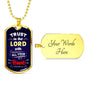 Trust In The Lord Proverbs Necklace Stainless Steel or 18k Gold Dog Tag 24" - Express Your Love Gifts