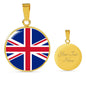 Uk Flag Necklace Uk Flag Stainless Steel or 18k Gold 18-22" - Express Your Love Gifts