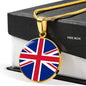 Uk Flag Necklace Uk Flag Stainless Steel or 18k Gold 18-22" - Express Your Love Gifts