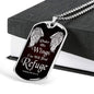Under His Wings You Will Find Refuge Necklace Stainless Steel or 18k Gold Dog Tag 24" Chain - Express Your Love Gifts