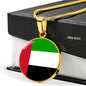 United Arab Emirates Flag Circle Necklace Stainless Steel or 18k Gold 18-22" - Express Your Love Gifts