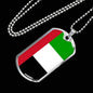 United Arab Emirates Flag Necklace United Arab Emirates Flag Stainless Steel or 18k Gold Dog Tag 24" - Express Your Love Gifts
