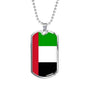 United Arab Emirates Flag Necklace United Arab Emirates Flag Stainless Steel or 18k Gold Dog Tag 24" - Express Your Love Gifts