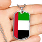 United Arab Emirates Flag Necklace United Arab Emirates Flag Stainless Steel or 18k Gold Dog Tag 24" - Express Your Love Gifts