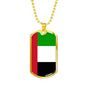 United Arab Emirates Flag Necklace United Arab Emirates Flag Stainless Steel or 18k Gold Dog Tag 24" - Express Your Love Gifts