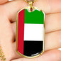 United Arab Emirates Flag Necklace United Arab Emirates Flag Stainless Steel or 18k Gold Dog Tag 24" - Express Your Love Gifts
