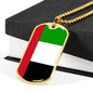 United Arab Emirates Flag Necklace United Arab Emirates Flag Stainless Steel or 18k Gold Dog Tag 24" - Express Your Love Gifts