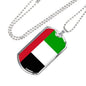 United Arab Emirates Flag Necklace United Arab Emirates Flag Stainless Steel or 18k Gold Dog Tag 24" - Express Your Love Gifts