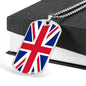 United Kingdom Flag Necklace Stainless Steel or 18k Gold Dog Tag 24" - Express Your Love Gifts