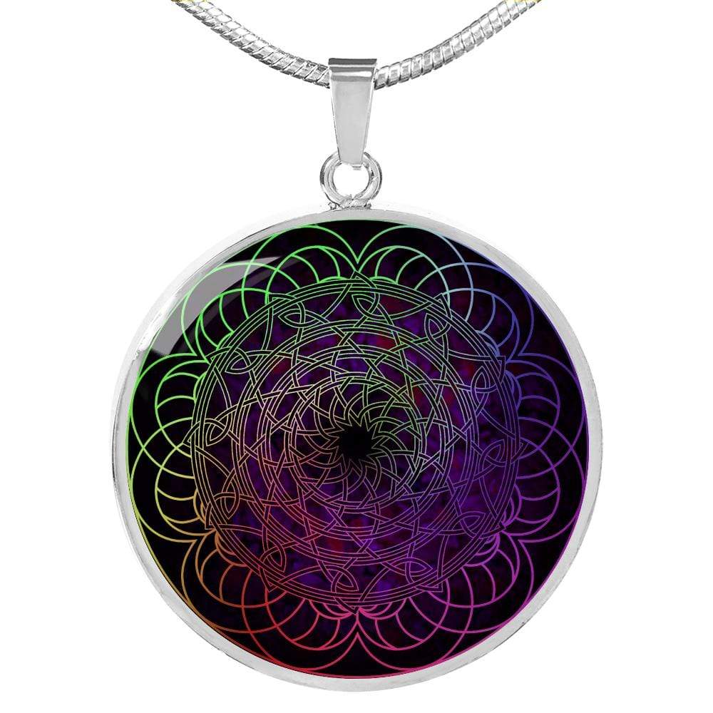 Universe Yoga Vibes Necklace Circle Necklace Stainless Steel or 18k Gold 18-22" - Express Your Love Gifts