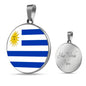 Uruguay Flag Necklace Uruguay Flag Stainless Steel or 18k Gold 18-22" - Express Your Love Gifts