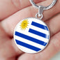 Uruguay Flag Necklace Uruguay Flag Stainless Steel or 18k Gold 18-22" - Express Your Love Gifts