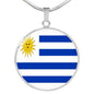Uruguay Flag Necklace Uruguay Flag Stainless Steel or 18k Gold 18-22" - Express Your Love Gifts