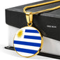 Uruguay Flag Necklace Uruguay Flag Stainless Steel or 18k Gold 18-22" - Express Your Love Gifts