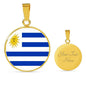 Uruguay Flag Necklace Uruguay Flag Stainless Steel or 18k Gold 18-22" - Express Your Love Gifts