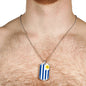 Uruguay Flag Necklace Uruguay Flag Stainless Steel or 18k Gold Dog Tag 24" - Express Your Love Gifts