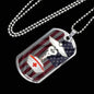 US Flag Caduceus Nurse Necklace Stainless Steel or 18k Gold Dog Tag 24" Chain-Express Your Love Gifts