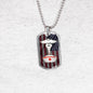 US Flag Caduceus Nurse Necklace Stainless Steel or 18k Gold Dog Tag 24" Chain-Express Your Love Gifts