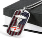 US Flag Caduceus Nurse Necklace Stainless Steel or 18k Gold Dog Tag 24" Chain-Express Your Love Gifts