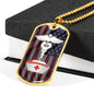 US Flag Caduceus Nurse Necklace Stainless Steel or 18k Gold Dog Tag 24" Chain-Express Your Love Gifts