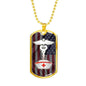 US Flag Caduceus Nurse Necklace Stainless Steel or 18k Gold Dog Tag 24" Chain-Express Your Love Gifts
