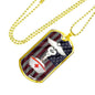 US Flag Caduceus Nurse Necklace Stainless Steel or 18k Gold Dog Tag 24" Chain-Express Your Love Gifts