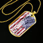 Us Flag Distressed With Statue Of Liberty Necklace Stainless Steel or 18k Gold Dog Tag 24" Chain-Express Your Love Gifts