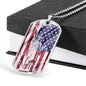 Us Flag Distressed With Statue Of Liberty Necklace Stainless Steel or 18k Gold Dog Tag 24" Chain-Express Your Love Gifts