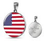 Us Flag Necklace United States Flag Stainless Steel or 18k Gold 18-22" - Express Your Love Gifts