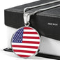 Us Flag Necklace United States Flag Stainless Steel or 18k Gold 18-22" - Express Your Love Gifts