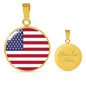 Us Flag Necklace United States Flag Stainless Steel or 18k Gold 18-22" - Express Your Love Gifts